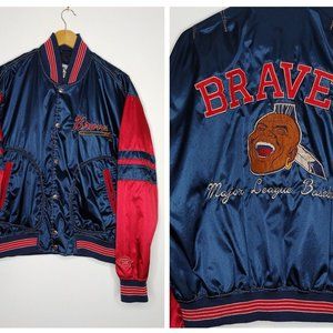 Vintage Mirage Atlanta Braves Chief Satin Jacket Men's Size Large